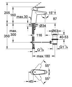 Смеситель для раковины Grohe Eurodisc Cosmopolitan 33190 002 купить в интернет-магазине сантехники Sanbest