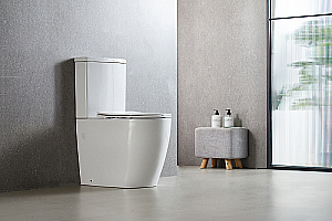 Унитаз напольный Azario Luma AZ-1253ST белый, безободковый, с бачком, с крышкой микролифт, слив торнадо купить в интернет-магазине Sanbest