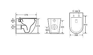 Комплект унитаза WeltWasser AMBERG 404 + MERZBACH 002 MT-BL + AMBERG RD-MT CR кнопка матовый хром купить в интернет-магазине Sanbest