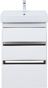 Тумба с раковиной Aquanet Nova Lite 302469 60 белый глянец для ванной в интернет-магазине Sanbest