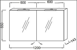 Зеркальный шкаф Jacob Delafon EB798RU-E10 120 квебекский дуб купить в интернет-магазине сантехники Sanbest