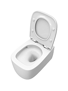 Унитаз подвесной Cezares COMFORT CZR-380-TH-TOR/SC белый, безободковый, с крышкой микролифт, слив торнадо купить в интернет-магазине Sanbest