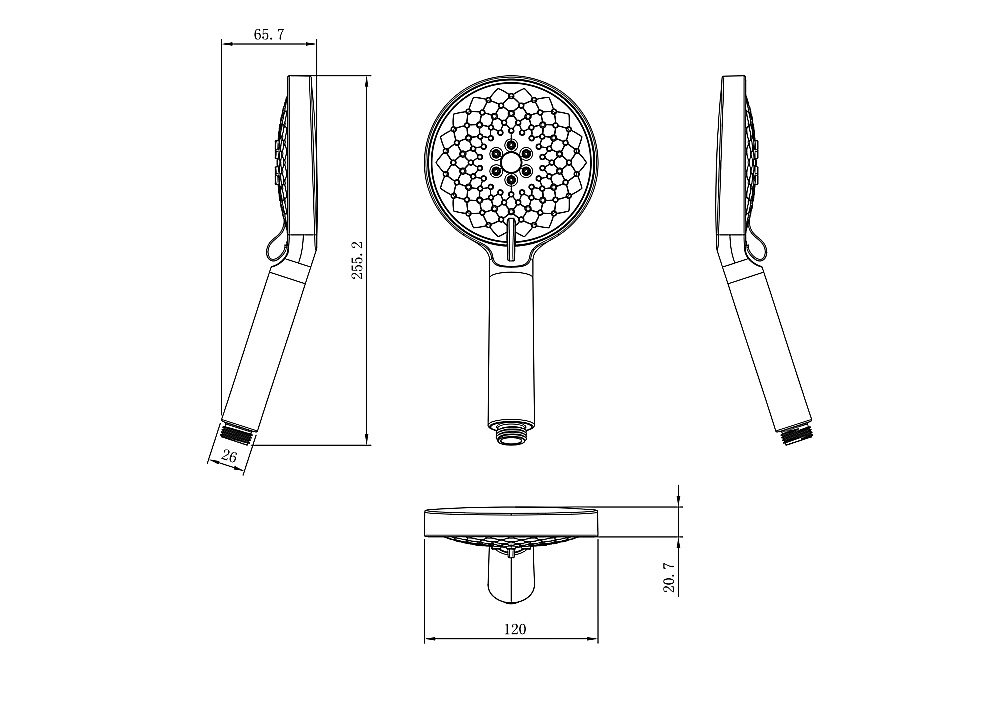 Душевая лейка WONZON & WOGHAND, Хром (WW-981361-CR) купить в интернет-магазине сантехники Sanbest
