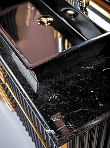 Тумба с раковиной Armadi Art Monaco 100 со столешницей черный с золотом для ванной в интернет-магазине Sanbest