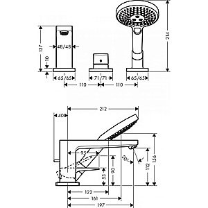 Смеситель для ванны Hansgrohe Metropol 74550000 купить в интернет-магазине сантехники Sanbest