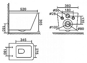Унитаз подвесной BelBagno ARDENTE-C BB3202CHR-MB безободковый, с крышкой микролифт, с инсталляцией и кнопкой купить в интернет-магазине Sanbest