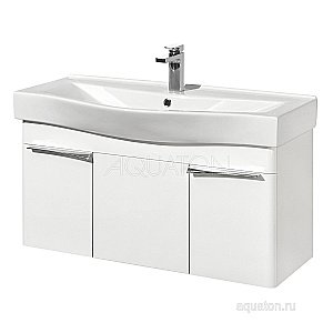 Тумба с раковиной Акватон Беверли 100 белая глянцевая для ванной в интернет-магазине Sanbest