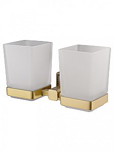 Два стакана для зубных щеток с держателем WONZON & WOGHAND ROMA, Бронза (WW-7228) купить в интернет-магазине сантехники Sanbest