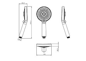 Душевая лейка WONZON & WOGHAND, Хром (WW-981361-CR) купить в интернет-магазине сантехники Sanbest