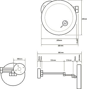 Зеркало косметическое Bemeta 116101772 хром купить в интернет-магазине сантехники Sanbest