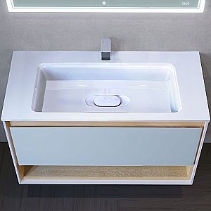 Тумба с раковиной Jorno Glass 100 для ванной в интернет-магазине Sanbest