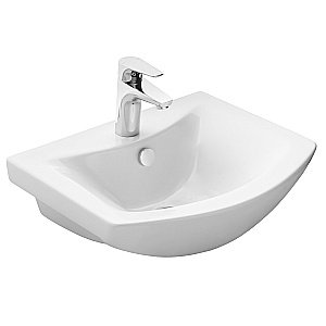 Тумба с раковиной Акватон Ария 50 М черная глянцевая для ванной в интернет-магазине Sanbest