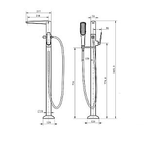 Смеситель для ванны Boheme Venturo 389 золото купить в интернет-магазине сантехники Sanbest