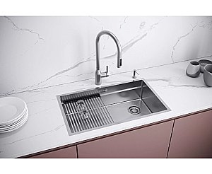 Кухонная мойка Paulmark NEXT-PRO 74 PM707445-BS нержавеющая сталь купить в интернет-магазине сантехники Sanbest