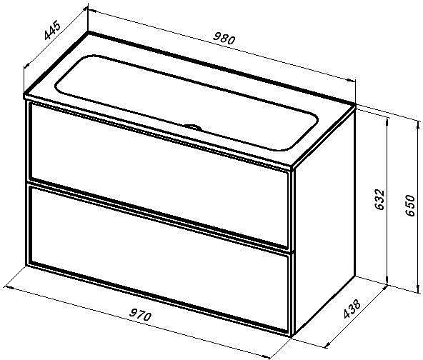 Тумба с раковиной Aquanet Арт 313267 100 маренго для ванной в интернет-магазине Sanbest