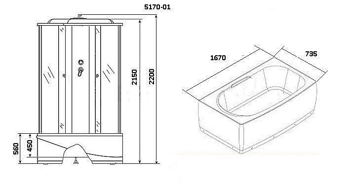 Душевой бокс Niagara Ultra NG-5170 170х750 купить в интернет-магазине Sanbest