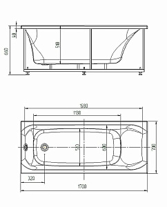 Ванна Aquatek Альфа 170х70 ALF170-0000062 белая купить в интернет-магазине Sanbest