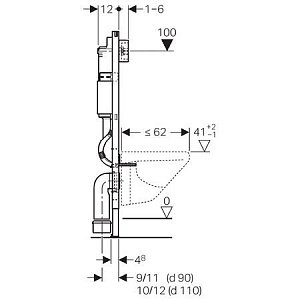 Система инсталляции для унитаза Geberit UP100 111.153.00.1 купить в интернет-магазине сантехники Sanbest