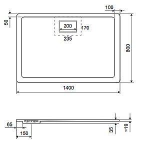 Душевой поддон Excellent Lavano 140x80 серый купить в интернет-магазине Sanbest