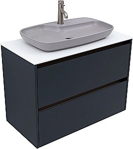 Тумба с раковиной Allen Brau Activity 90 1.34013.AM антрацит матовый/олива брашированная для ванной в интернет-магазине Sanbest