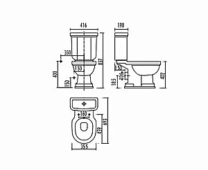 Напольный унитаз Creavit Klasik KL310.000I0 белый с декором купить в интернет-магазине Sanbest