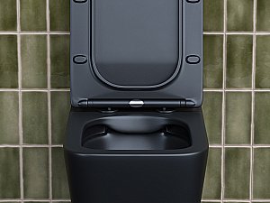 Унитаз подвесной Ceramica Nova METRIC Rimless CN3007MB безободковый, с крышкой микролифт, черный купить в интернет-магазине Sanbest