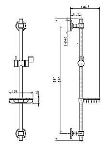 Душевая штанга Kaiser R-0092 Bronze бронза купить в интернет-магазине сантехники Sanbest