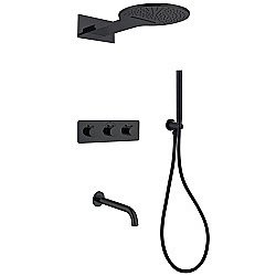 Душевая система ABBER Wasser Kreis AF8150B  черная матовая купить в интернет-магазине сантехники Sanbest