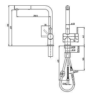 Смеситель для кухни PAINI Cucina HDCR566KM хром купить в интернет-магазине сантехники Sanbest