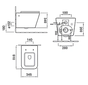 Унитаз подвесной Esbano GARTEZ ESUPGARTGM безободковый, с крышкой микролифт, серый матовый купить в интернет-магазине Sanbest
