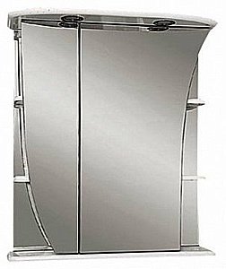 Зеркальный шкаф Misty Ладья 65 белый купить в интернет-магазине сантехники Sanbest