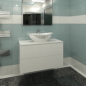 Тумба с раковиной Orange Otto Ot-100TuMDF+G56 100 белая для ванной в интернет-магазине Sanbest