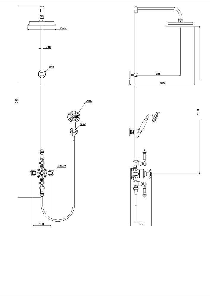 Душевая система Savoy SV3S GOLD золото купить в интернет-магазине сантехники Sanbest