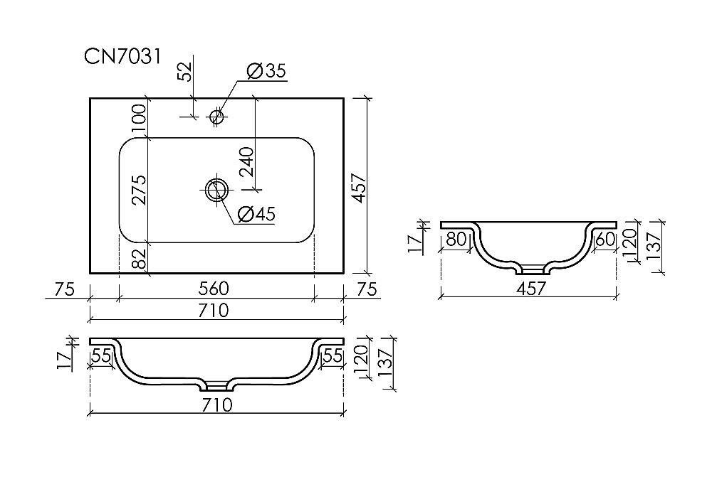 Раковина мебельная Ceramica Nova Grace CN7031 белый купить в интернет-магазине Sanbest