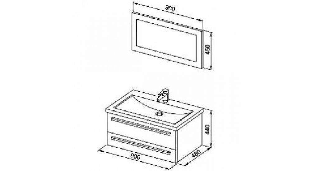 Тумба с раковиной Aquanet Нота 90 лайт для ванной в интернет-магазине Sanbest
