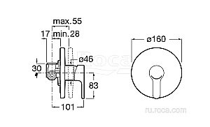 Смеситель для душа Roca L20 5A2A09C00 купить в интернет-магазине сантехники Sanbest