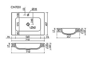 Раковина мебельная Ceramica Nova Grace CN7031 белый купить в интернет-магазине Sanbest