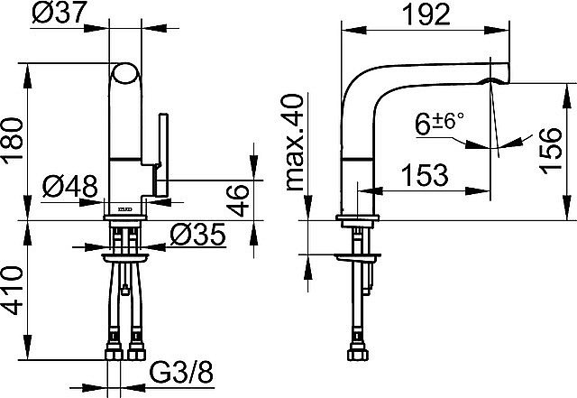 Смеситель для раковины KEUCO EDITION 400 51502030000 бронза купить в интернет-магазине сантехники Sanbest