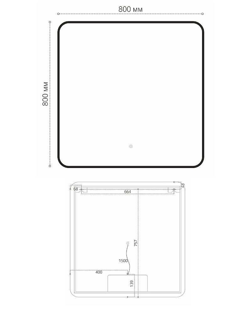 Зеркало LED Orange Black BL-80ZE в ванную от интернет-магазине сантехники Sanbest