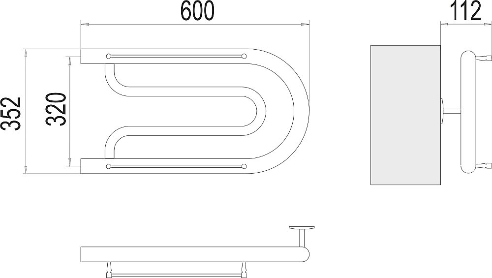 Полотенцесушитель водяной Terminus Фокстрот БШ 320х600 купить в интернет-магазине сантехники Sanbest