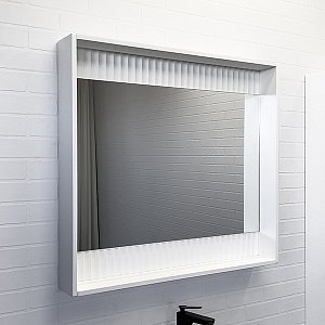 Зеркало Comforty Марсель 90 00-00013685 белое матовое в ванную от интернет-магазине сантехники Sanbest