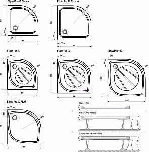Душевой поддон Ravak Galaxy Pro Elipso 90 белый матовый купить в интернет-магазине Sanbest