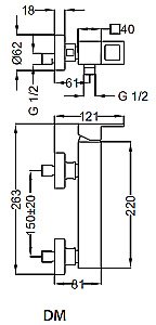 Смеситель для душа Cezares MOLVENO-DM купить в интернет-магазине сантехники Sanbest