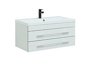 Тумба с раковиной Aquanet Верона New 90 281098 белая матовая для ванной в интернет-магазине Sanbest