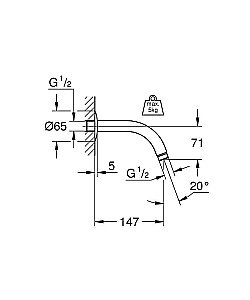 Душевой кронштейн Grohe Relexa neutral 28541000 купить в интернет-магазине сантехники Sanbest