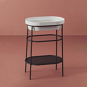 Консоль с раковиной Artceram FUORI SCALA ACA055/TFL03301/TFA 58.3 черная для ванной в интернет-магазине сантехники Sanbest