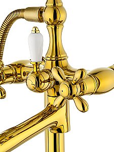 Смеситель для ванны напольного монтажа WONZON & WOGHAND RETRO, Глянцевое золото (WW-88649020-PG) купить в интернет-магазине сантехники Sanbest