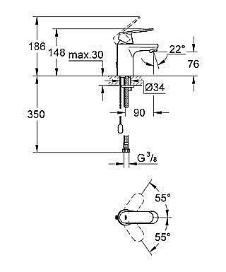Смеситель для раковины Grohe Eurosmart Cosmopolitan 32827 00E купить в интернет-магазине сантехники Sanbest