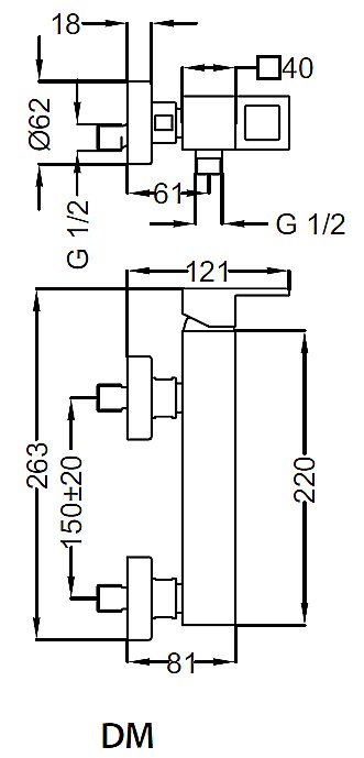 Смеситель для душа Cezares MOLVENO-DM купить в интернет-магазине сантехники Sanbest