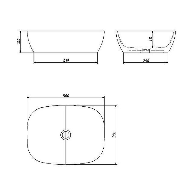 Раковина накладная Caprigo 50 W8393-50 50 белая купить в интернет-магазине Sanbest